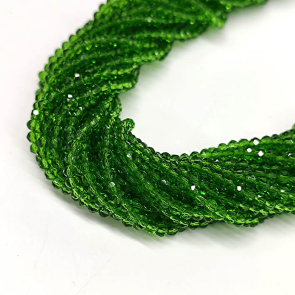 Chinese Crystal Rondelle Beads 3x2mm EMERALD