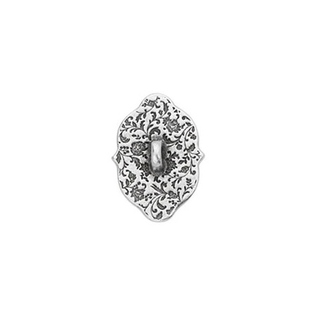 Antique Silver Plated TierraCast BUTTON-Flower With Stem-Decorative Elongated Shape