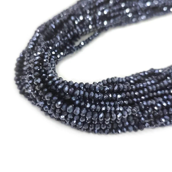 HEMATITE METALLIC Chinese Crystal Rondelle Beads 3x2mm