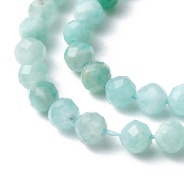 AMAZONITE 3mm High Grade Faceted Gemstone Beads Strand