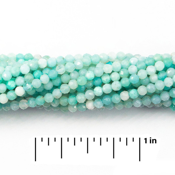 2mm AMZONITE High Grade Faceted Gemstone Beads