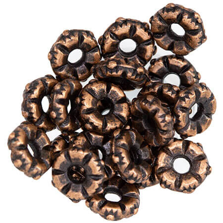 5.5mm Antiqued Copper Plated TIBETAN STYLE FLOWER  BEADS