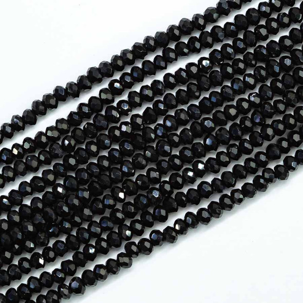 Chinese Crystal Rondelle Beads 2x1.5mm ONYX BLACK