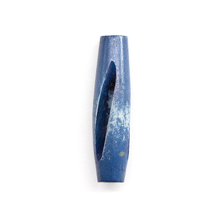 Carved Hair Pipe Bone Beads 25mm BLUE
