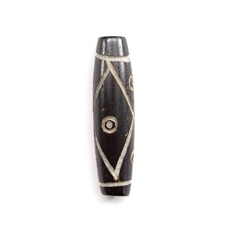 Carved Pipe Bone Beads 24x6mm BROWN