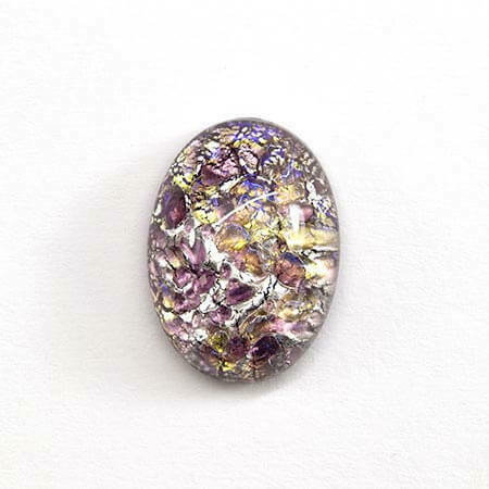 Czech Glass Oval Cabochon 14x10mm AMETHYST OPAL