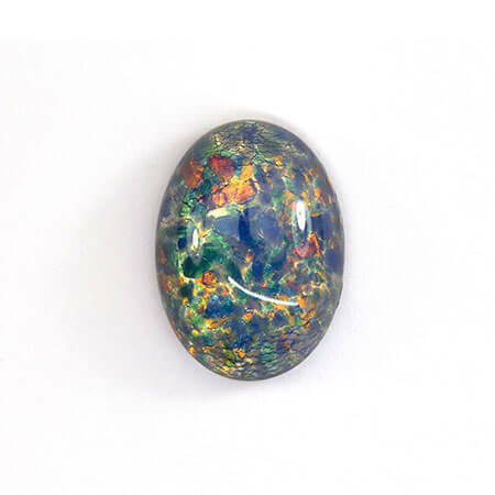 Czech Glass Oval Cabochon 10x8mm BLUE OPAL
