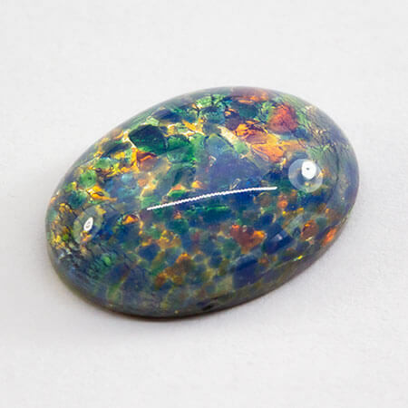 Czech Glass Oval Cabochon BLUE OPAL
