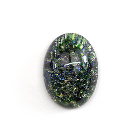 Czech Glass Oval Cabochon 18x13mm GREEN OPAL