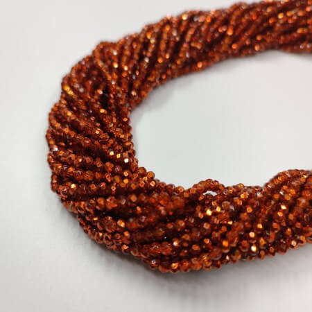 Chinese Crystal Rondelle Beads PUMPKIN METALLIC
