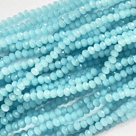 Chinese Crystal Rondelle Beads 3x2mm AQUA OPAL