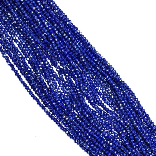 Chinese Crystal Rondelle Beads 3x2mm COBALT BLUE LUSTER