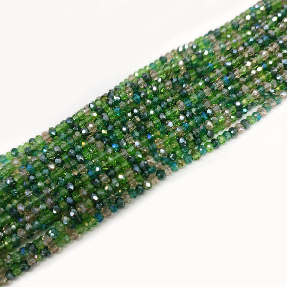 3x2mm PERIDOT MIX Chinese Crystal Rondelle Beads