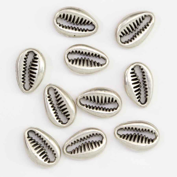 Silver Plated TIBETAN STYLE COWRIE SHELL SHAPE LINK Beads