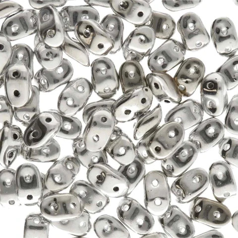 CRYSTAL FULL LABRADOR 2-Hole WAVE Czech Glass Beads 3x7mm