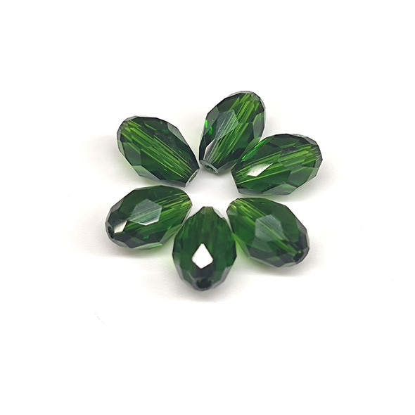 Eureka BASICS Faceted Teardrop Glass Beads EMERALD 12x8mm