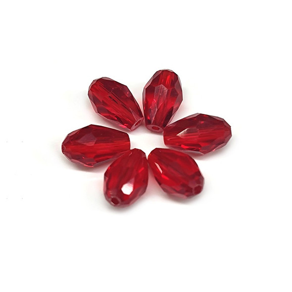 Eureka BASICS Faceted Teardrop Glass Beads SIAM 12x8mm red glass drops
