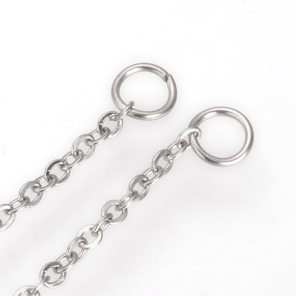 EAR THREADS w/Ring Stainless Steel