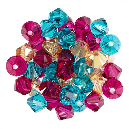 ELITE Eureka Crystal Bicone Beads 4mm SUNSET GEMS MIX 5328