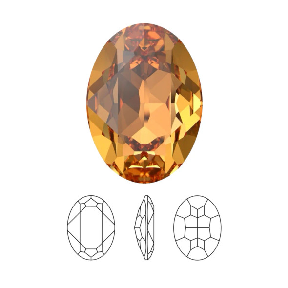 ELITE Eureka Crystal Oval Fancy Stone 14mm DARK ORANGE 4120