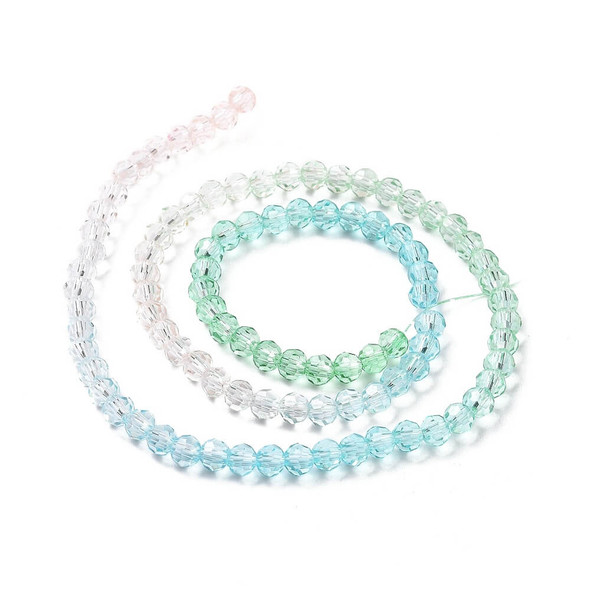 Eureka BASICS Faceted Round Glass Beads 4mm SEA GREEN