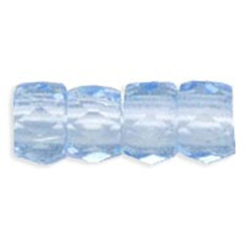 Faceted Large Hole Crow Beads LT SAPPHIRE 6x4mm Czech Glass