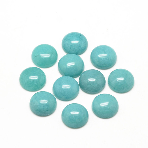 Gemstone Round Cabochon 12mm Natural WHITE JADE AQUA
