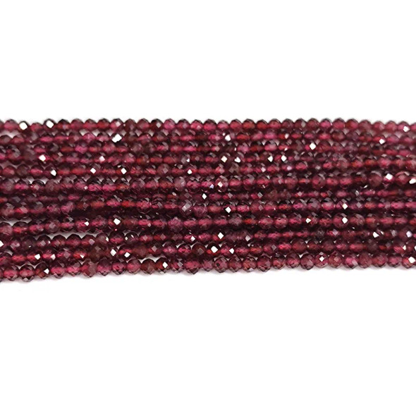 GARNET 2mm High Grade Faceted Gemstone Beads