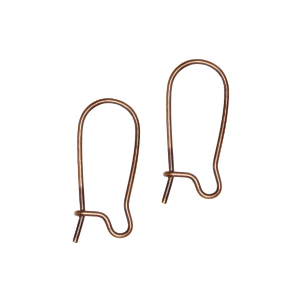 KIDNEY EARRING HOOPS 18mm Antique Copper Ear Wire