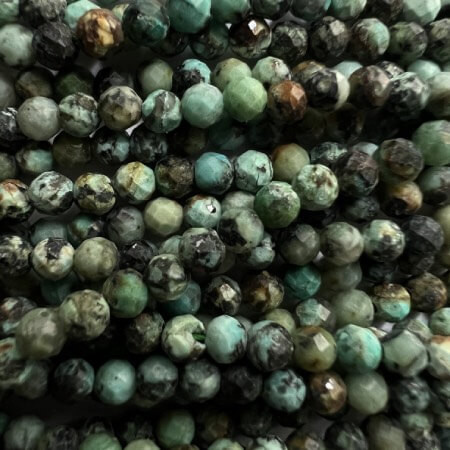 AFRICAN TURQUOISE 2.5mm High Grade Faceted Gemstone Beads