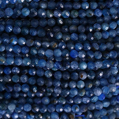 KYANITE 3mm High Grade Faceted Gemstone Beads