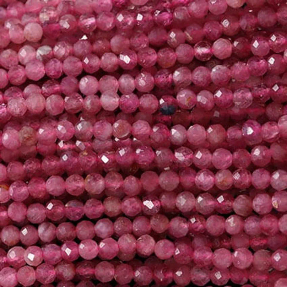 PINK TOURMALINE 3mm High Grade Faceted Gemstone Beads