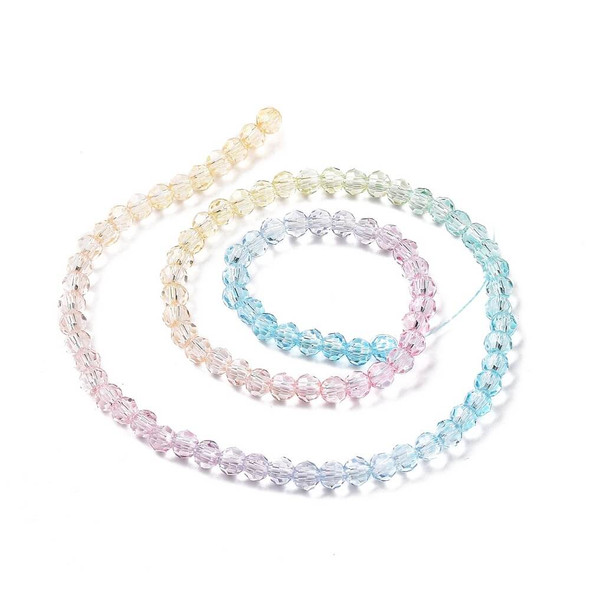 Eureka BASICS Faceted Round Glass Beads 4mm LT. SKY BLUE