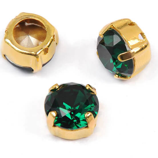 Krakovski Crystal Chaton Montee 8mm EMERALD