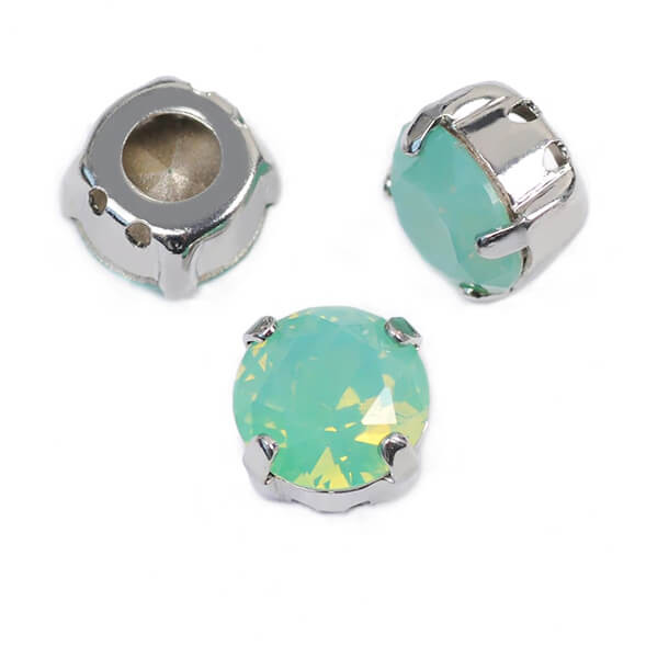 Krakovski Crystal Chaton Montee 8mm PACIFIC OPAL Silver Setting