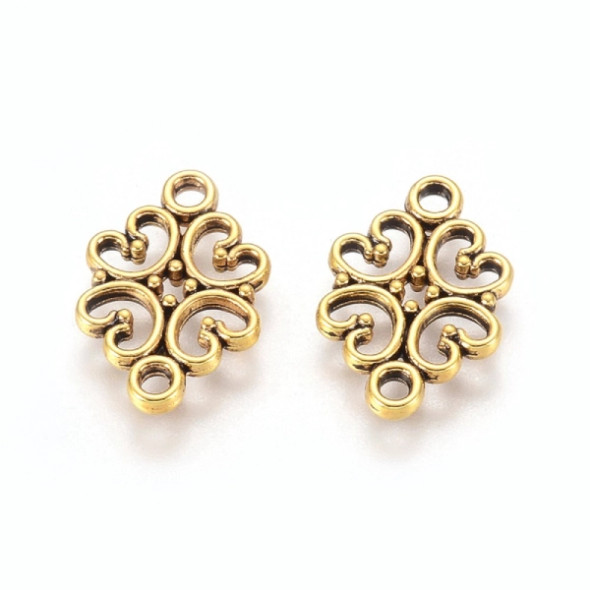 Link FLOWER CONNECTOR 18x13mm Antique Gold Plated