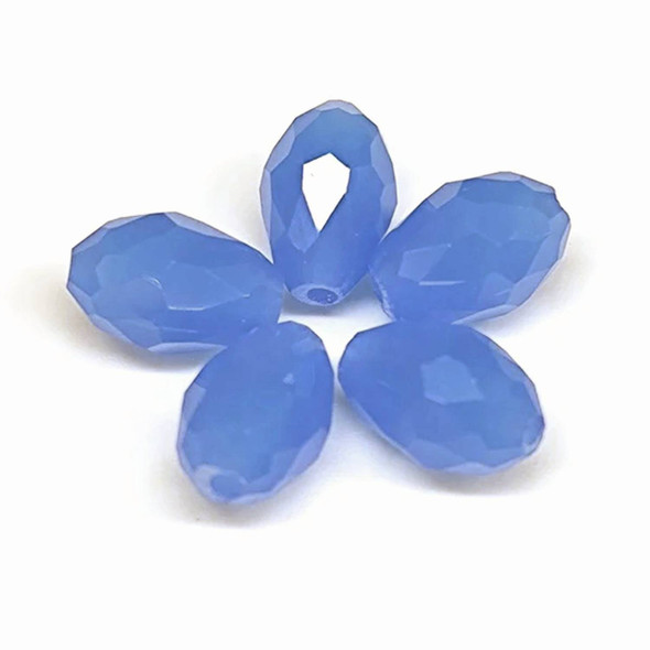 Eureka BASICS Faceted Teardrop Glass Beads LIGHT BLUE OPAL