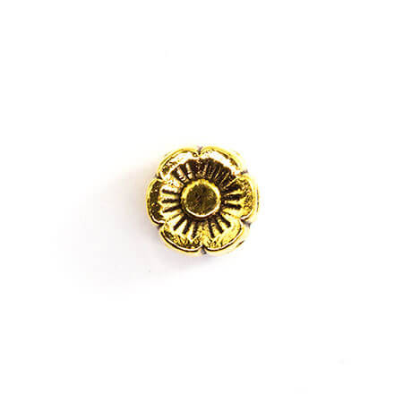FLOWER SPACER BEAD 6mm Antique Gold Plated