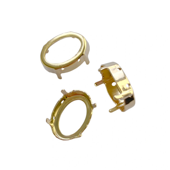 SEW-ON OVAL Setting for Elite Crystal Oval 4120 13x18mm Gold Plated