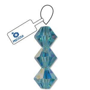 Preciosa Crystal Bicone Beads 3mm AQUAMARINE AB