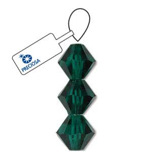 Preciosa Crystal Bicone Beads 4mm EMERALD