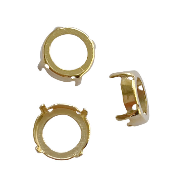 SEW-ON ROUND Setting for Elite Crystal Rivoli 1122 12mm Gold Plated