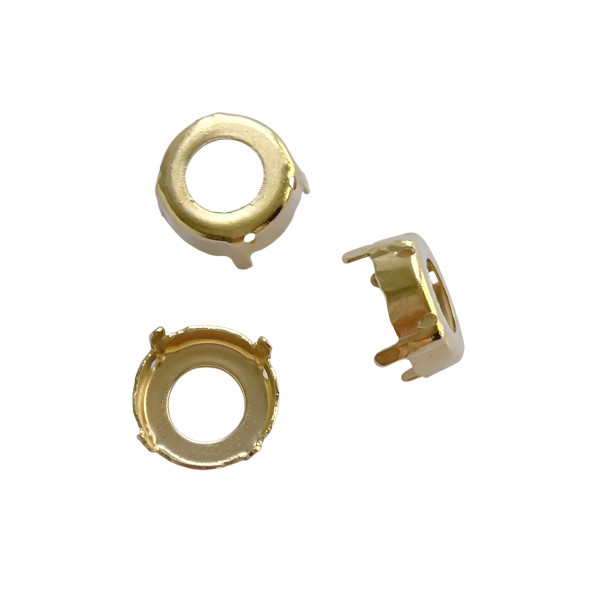 SEW-ON ROUND Setting for Elite Crystal Rivoli 1122 14mm Gold Plated