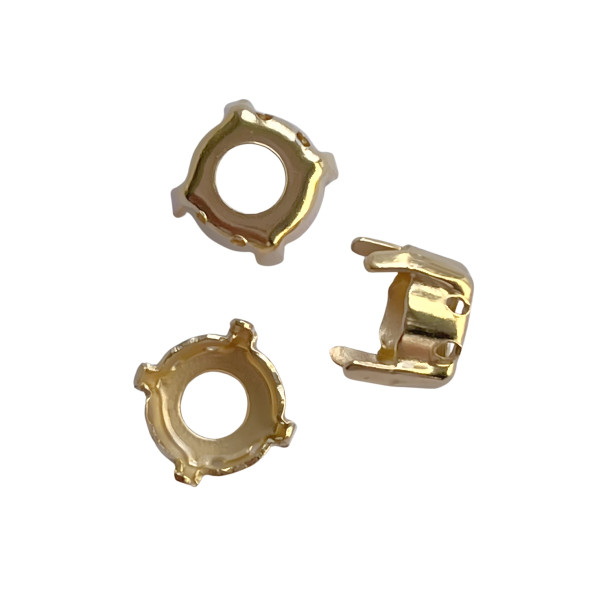SEW-ON ROUND Setting for Elite Crystal Chaton 1088 8mm (ss39) Gold Plated