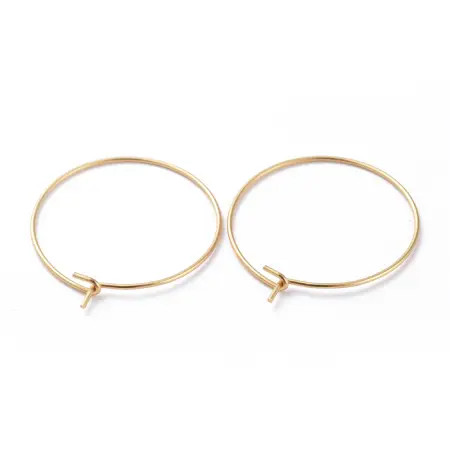 Stainless Steel Hoops Gold 25mm for Earrings or Wine Glass Markers