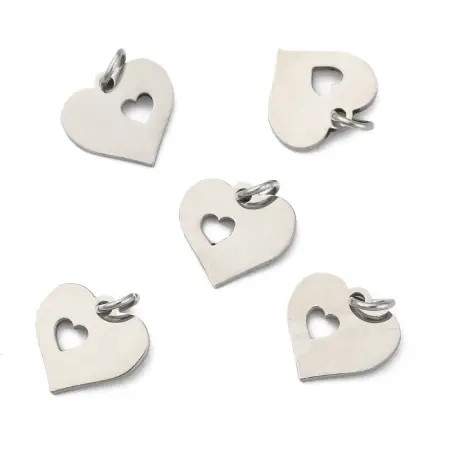 Stainless Steel Charm-HEART-12mm