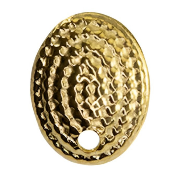 TEXTURED OVAL EARRING POSTS 10X8mm Gold Plated