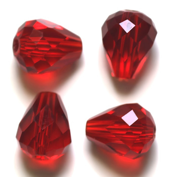 Eureka BASICS Faceted Drop Glass Beads SIAM 12x10mm