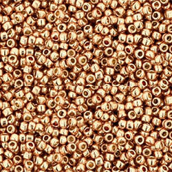 Toho ROUND 15/0 Seed Beads PERMAFINISH GALVANIZED ROSE GOLD