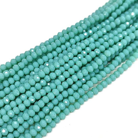3x2mm TURQUOISE Chinese Crystal Rondelle Beads